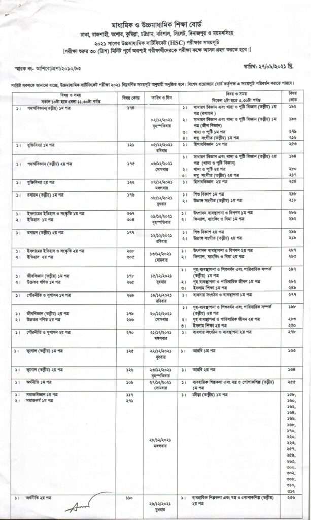HSC Routine 2021