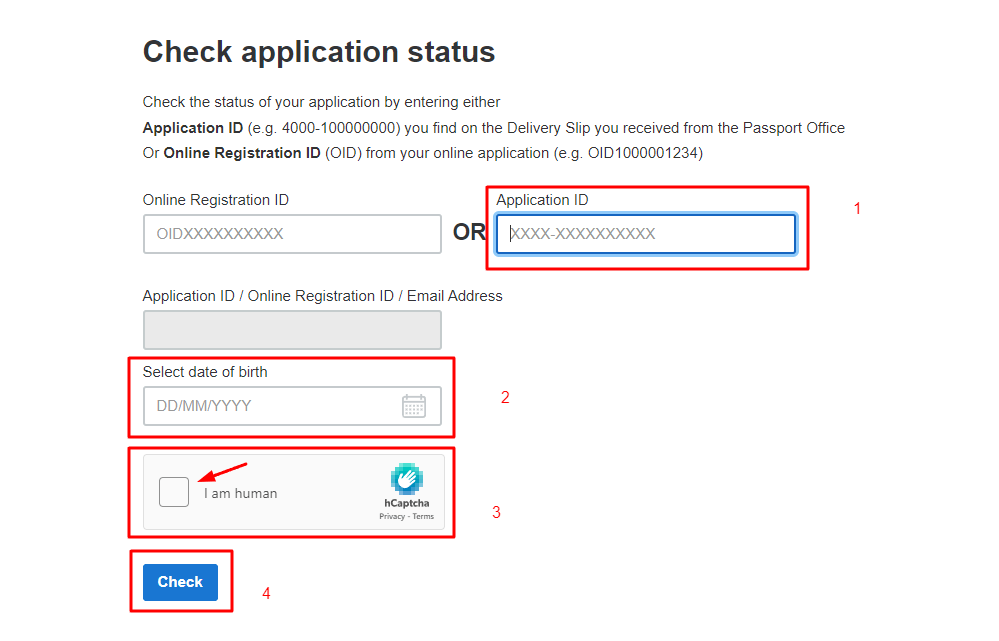 E Passport Status Check Online